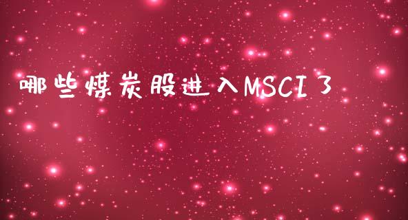 哪些煤炭股进入MSCI了_https://m.letulww.com_期货开户保证金_第1张