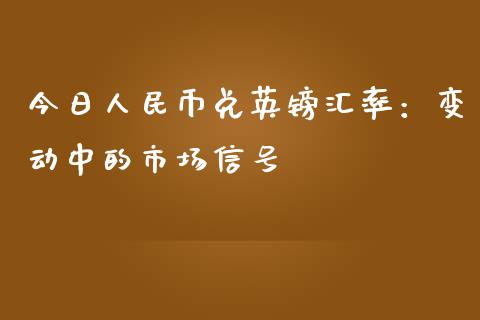 今日人民币兑英镑汇率：变动中的市场信号_https://m.letulww.com_期货交易策略_第1张