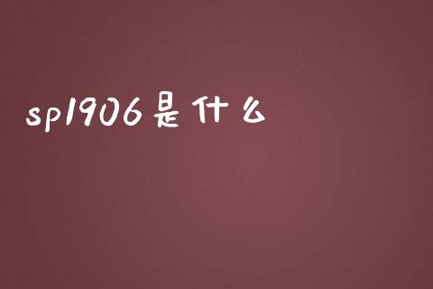 sp1906是什么_https://m.letulww.com_期货开户保证金_第1张
