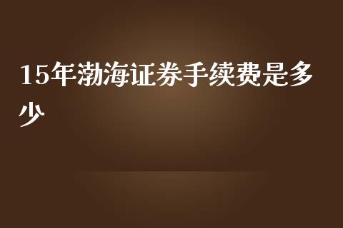 15年渤海证券手续费是多少_https://m.letulww.com_期货交易策略_第1张