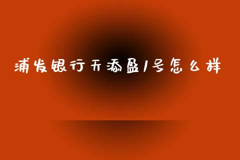 浦发银行天添盈1号怎么样_https://m.letulww.com_期货开户保证金_第1张