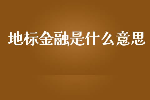 地标金融是什么意思_https://m.letulww.com_期货开户保证金_第1张