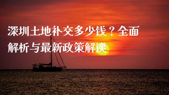 深圳土地补交多少钱？全面解析与最新政策解读_https://m.letulww.com_期货交易软件_第1张