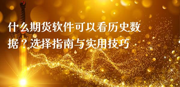 什么期货软件可以看历史数据？选择指南与实用技巧_https://m.letulww.com_期货交易软件_第1张