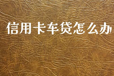 信用卡车贷怎么办_https://m.letulww.com_期货交易软件_第1张