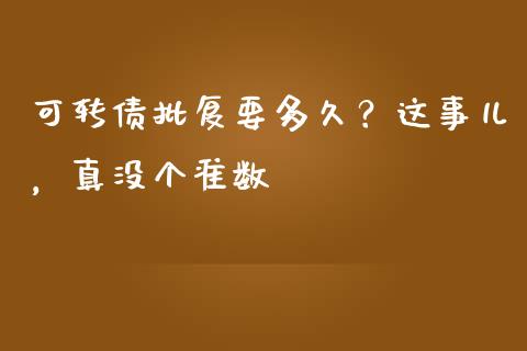可转债批复要多久？这事儿，真没个准数_https://m.letulww.com_期货开户保证金_第1张