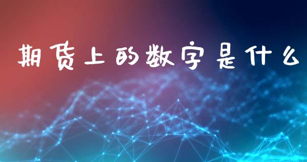 期货上的数字是什么_https://m.letulww.com_股指期货交易时间_第1张