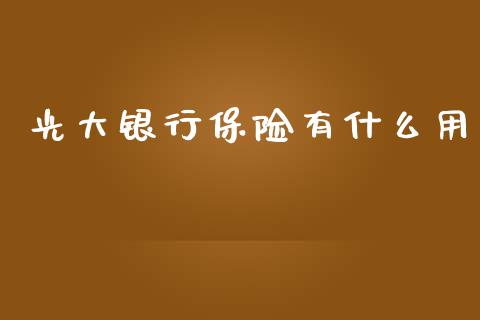 光大银行保险有什么用_https://m.letulww.com_期货交易策略_第1张