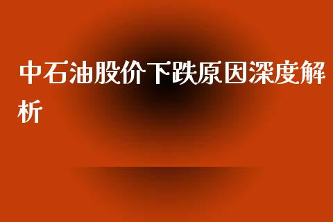 中石油股价下跌原因深度解析_https://m.letulww.com_期货开户保证金_第1张