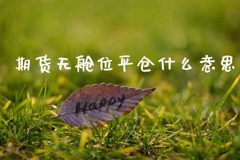 期货无舱位平仓什么意思_https://m.letulww.com_期货开户保证金_第1张