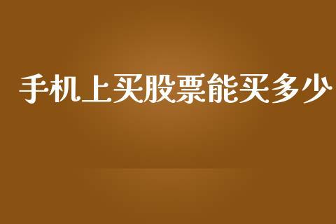 手机上买股票能买多少_https://m.letulww.com_期货交易软件_第1张
