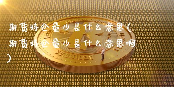 期货持仓量少是什么意思(期货持仓量少是什么意思啊)_https://m.letulww.com_期货交易软件_第1张