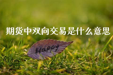 期货中双向交易是什么意思_https://m.letulww.com_期货开户保证金_第1张
