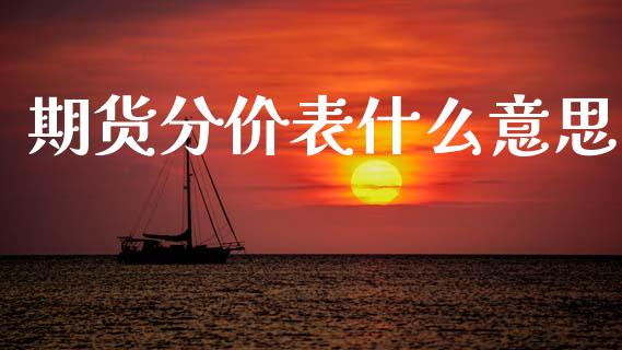 期货分价表什么意思_https://m.letulww.com_期货交易策略_第1张