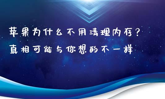 苹果为什么不用清理内存？真相可能与你想的不一样_https://m.letulww.com_期货交易策略_第1张
