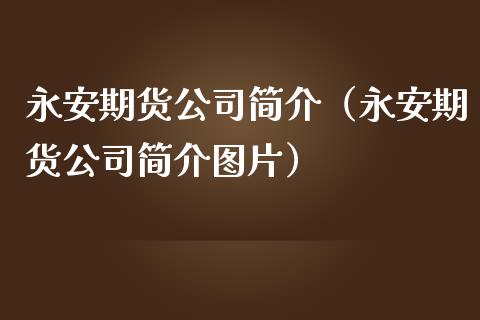 永安期货公司简介（永安期货公司简介图片）_https://m.letulww.com_期货交易策略_第1张