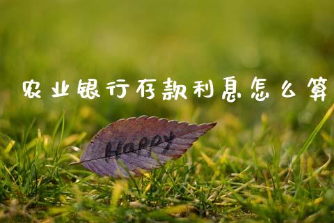 农业银行存款利息怎么算_https://m.letulww.com_期货开户保证金_第1张