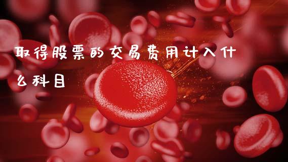 取得股票的交易费用计入什么科目_https://m.letulww.com_期货交易策略_第1张