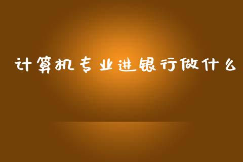 计算机专业进银行做什么_https://m.letulww.com_期货开户保证金_第1张