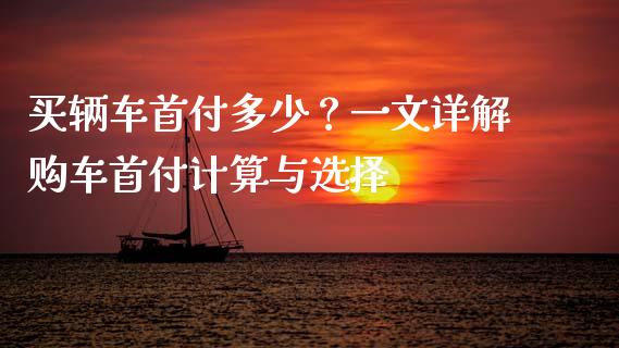 买辆车首付多少？一文详解购车首付计算与选择_https://m.letulww.com_期货交易软件_第1张