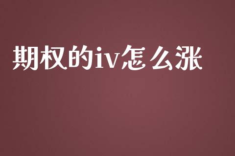 期权的iv怎么涨_https://m.letulww.com_期货交易策略_第1张
