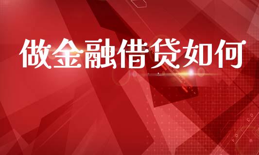 做金融借贷如何_https://m.letulww.com_期货交易软件_第1张