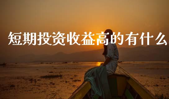 短期投资收益高的有什么_https://m.letulww.com_期货交易软件_第1张