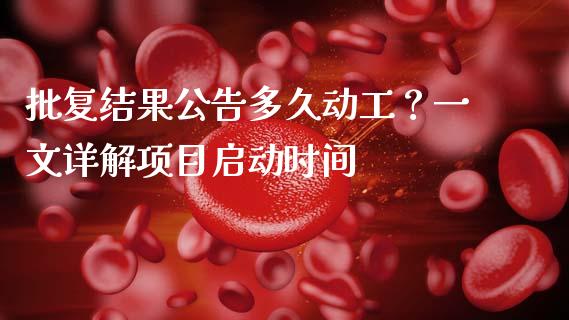 批复结果公告多久动工？一文详解项目启动时间_https://m.letulww.com_期货交易策略_第1张