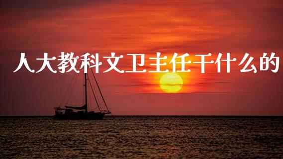 人大教科文卫主任干什么的_https://m.letulww.com_期货交易策略_第1张