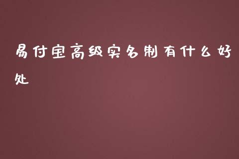 易付宝高级实名制有什么好处_https://m.letulww.com_期货开户保证金_第1张