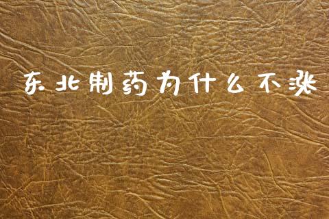 东北制药为什么不涨_https://m.letulww.com_期货交易软件_第1张