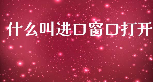 什么叫进口窗口打开_https://m.letulww.com_期货开户保证金_第1张