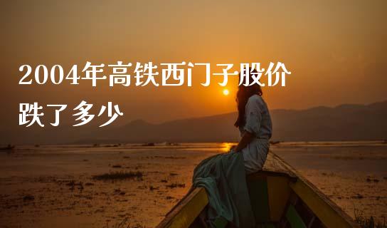 2004年高铁西门子股价跌了多少_https://m.letulww.com_期货交易策略_第1张