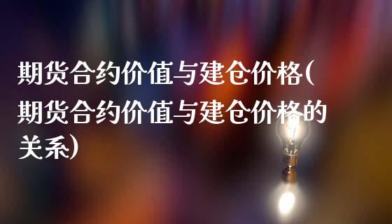 期货合约价值与建仓价格(期货合约价值与建仓价格的关系)_https://m.letulww.com_股指期货交易时间_第1张