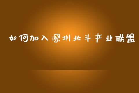 如何加入深圳北斗产业联盟_https://m.letulww.com_期货交易软件_第1张