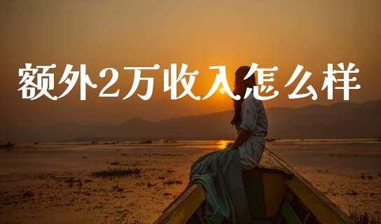 额外2万收入怎么样_https://m.letulww.com_期货交易策略_第1张