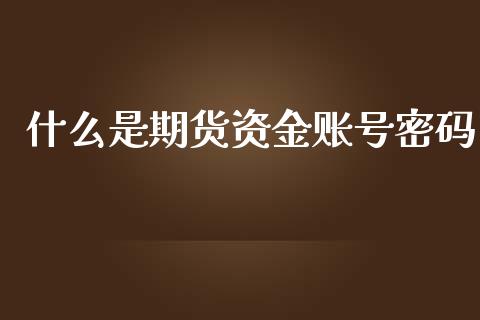 什么是期货资金账号密码_https://m.letulww.com_期货交易策略_第1张