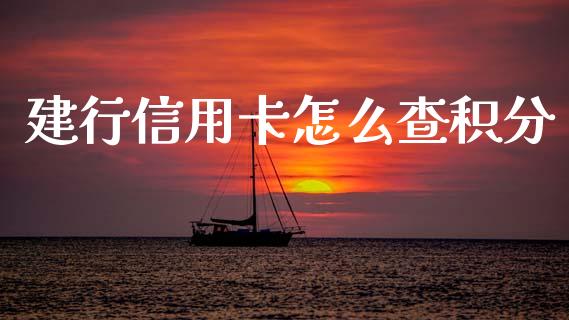 建行信用卡怎么查积分_https://m.letulww.com_期货交易策略_第1张