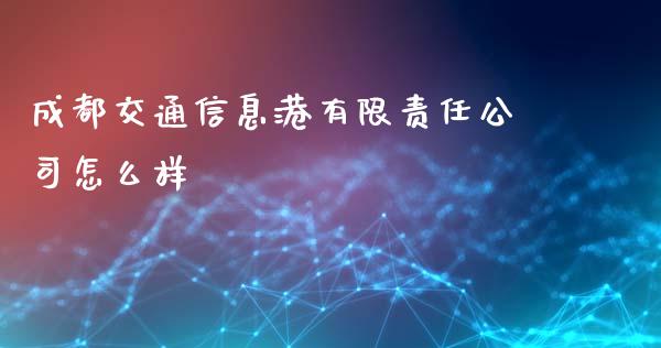 成都交通信息港有限责任公司怎么样_https://m.letulww.com_期货交易软件_第1张