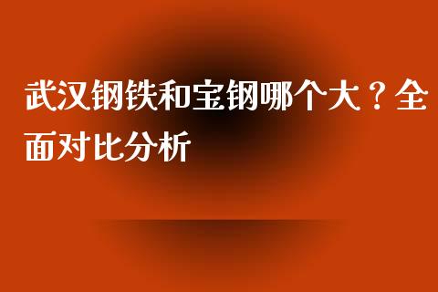 武汉钢铁和宝钢哪个大？全面对比分析_https://m.letulww.com_股指期货交易时间_第1张