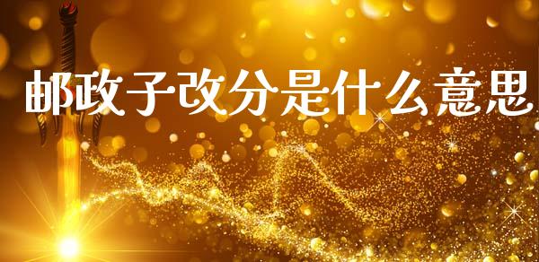 邮政子改分是什么意思_https://m.letulww.com_股指期货交易时间_第1张