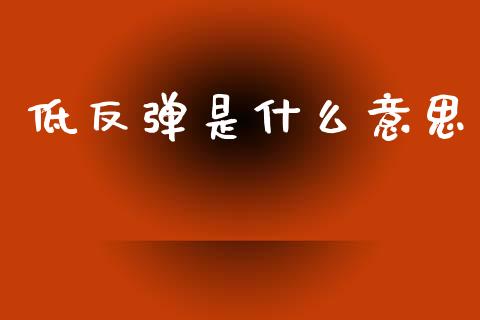 低反弹是什么意思_https://m.letulww.com_股指期货交易时间_第1张