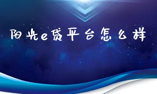 阳光e贷平台怎么样_https://m.letulww.com_期货交易软件_第1张
