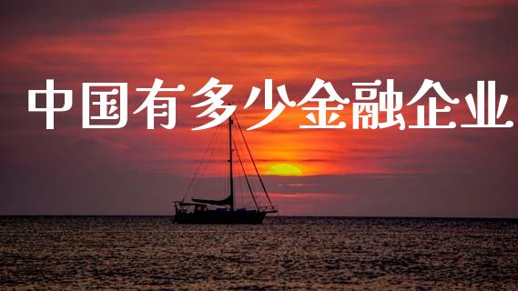 中国有多少金融企业_https://m.letulww.com_期货交易策略_第1张
