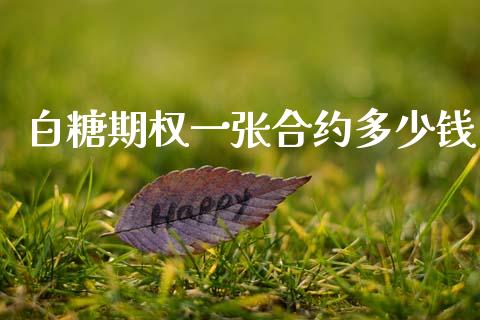 白糖期权一张合约多少钱_https://m.letulww.com_期货交易策略_第1张