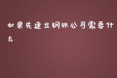 如果先建立钢铁公司需要什么_https://m.letulww.com_股指期货交易时间_第1张