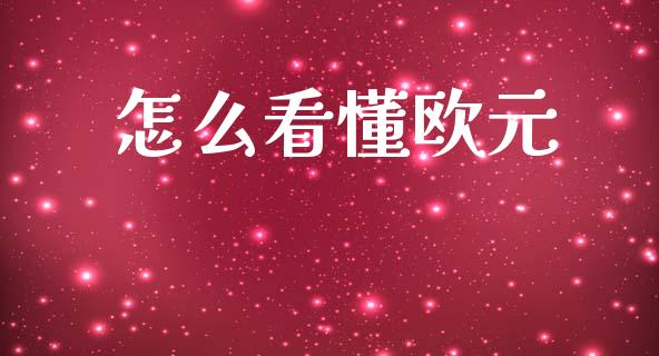 怎么看懂欧元_https://m.letulww.com_期货交易策略_第1张