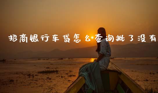 招商银行车贷怎么查询批了没有_https://m.letulww.com_期货交易策略_第1张