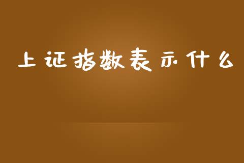 上证指数表示什么_https://m.letulww.com_股指期货交易时间_第1张