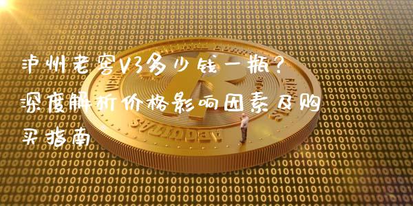 泸州老窖V3多少钱一瓶？深度解析价格影响因素及购买指南_https://m.letulww.com_期货交易策略_第1张